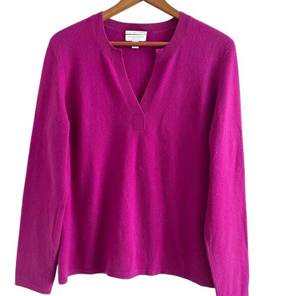 Charter Club Cashmere Sweater PM Magenta Preppy Quiet Luxury coastal gradnma - Picture 1 of 8